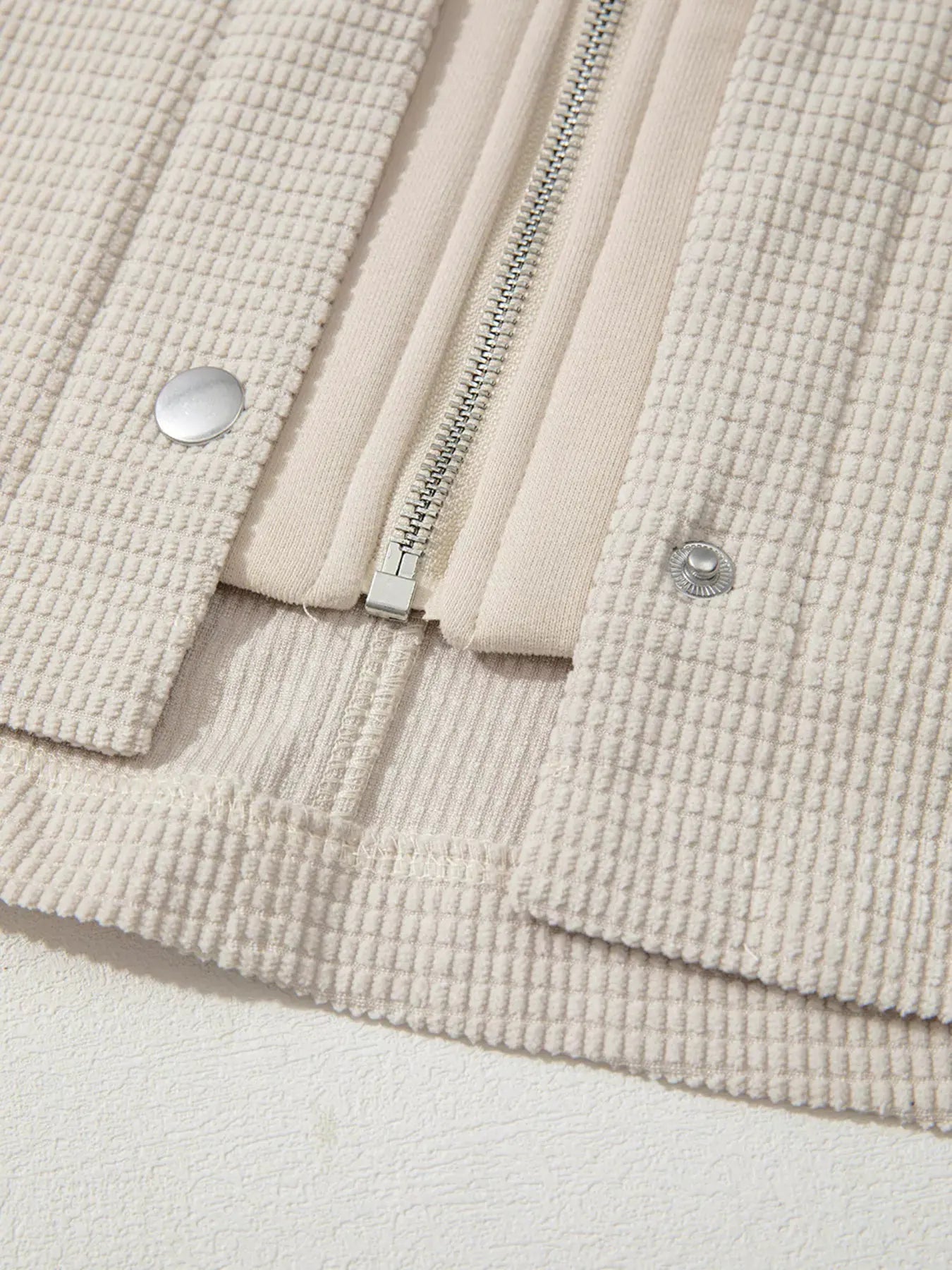 Thermal Knit Textured Hooded Jacket by Partner Label