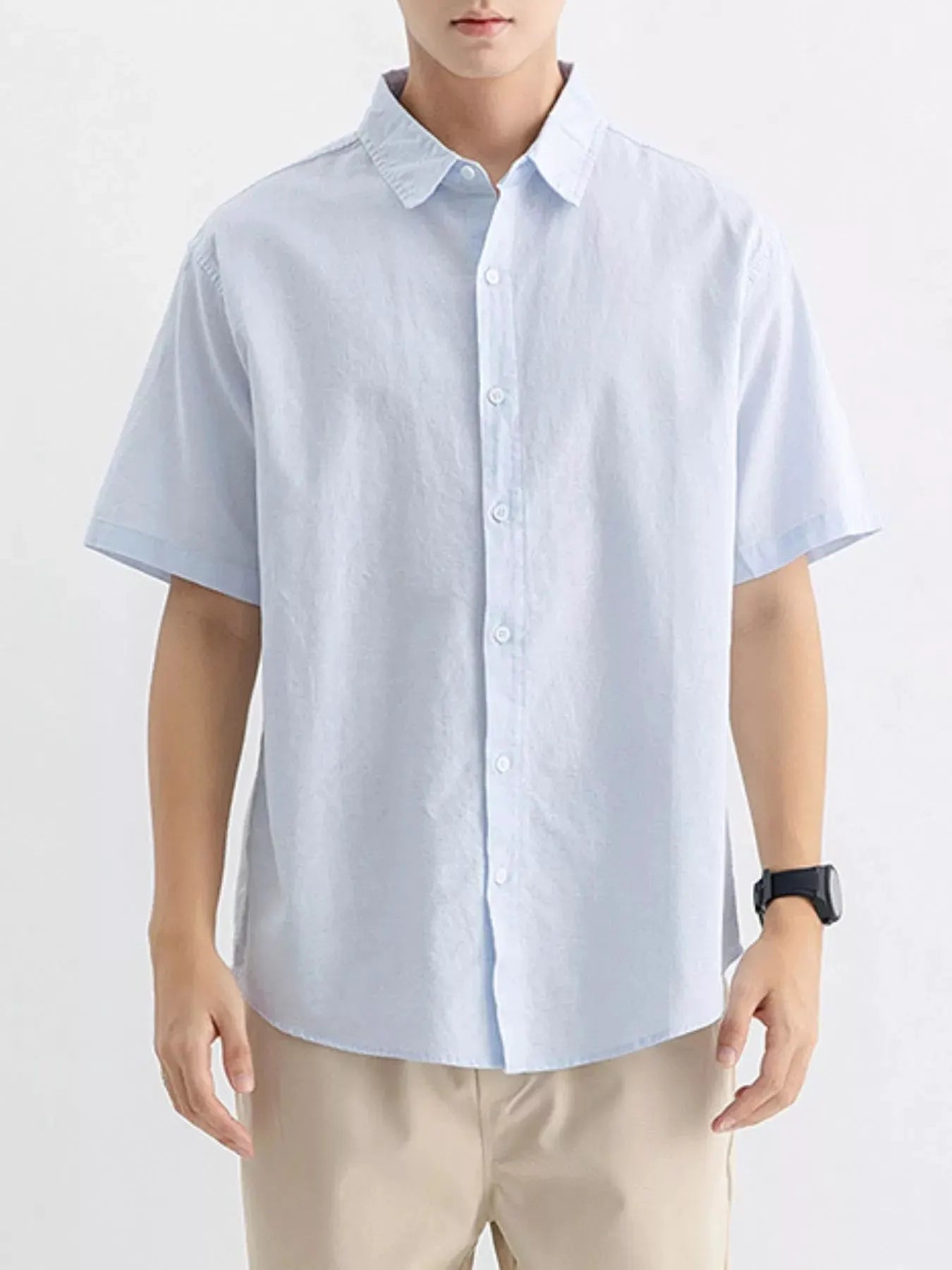 Men's Plus Size Casual Button Up Shirt by Trendsi