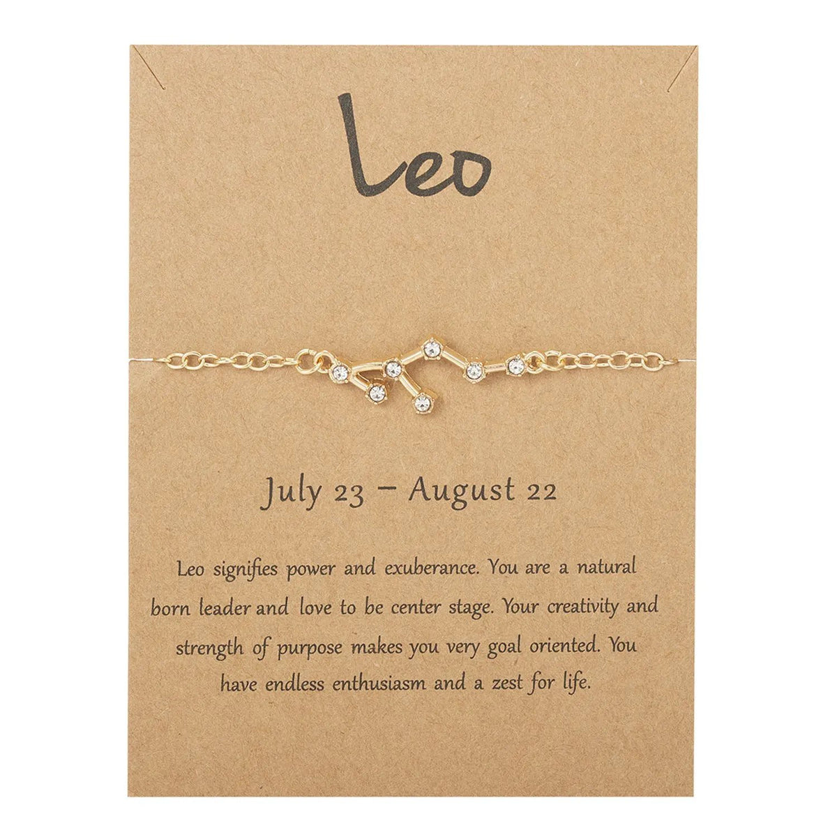 Women's Twelve Constellation Paper Card Chain Bracelet by Maiden-Art