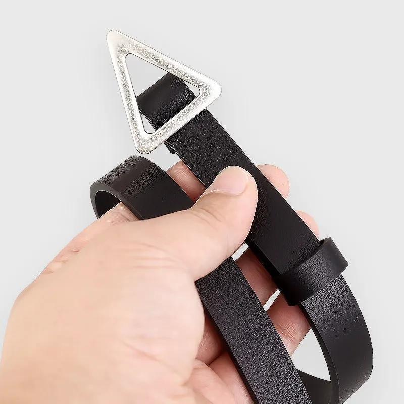 Triangle Buckle Skinny Belt by Trendsi