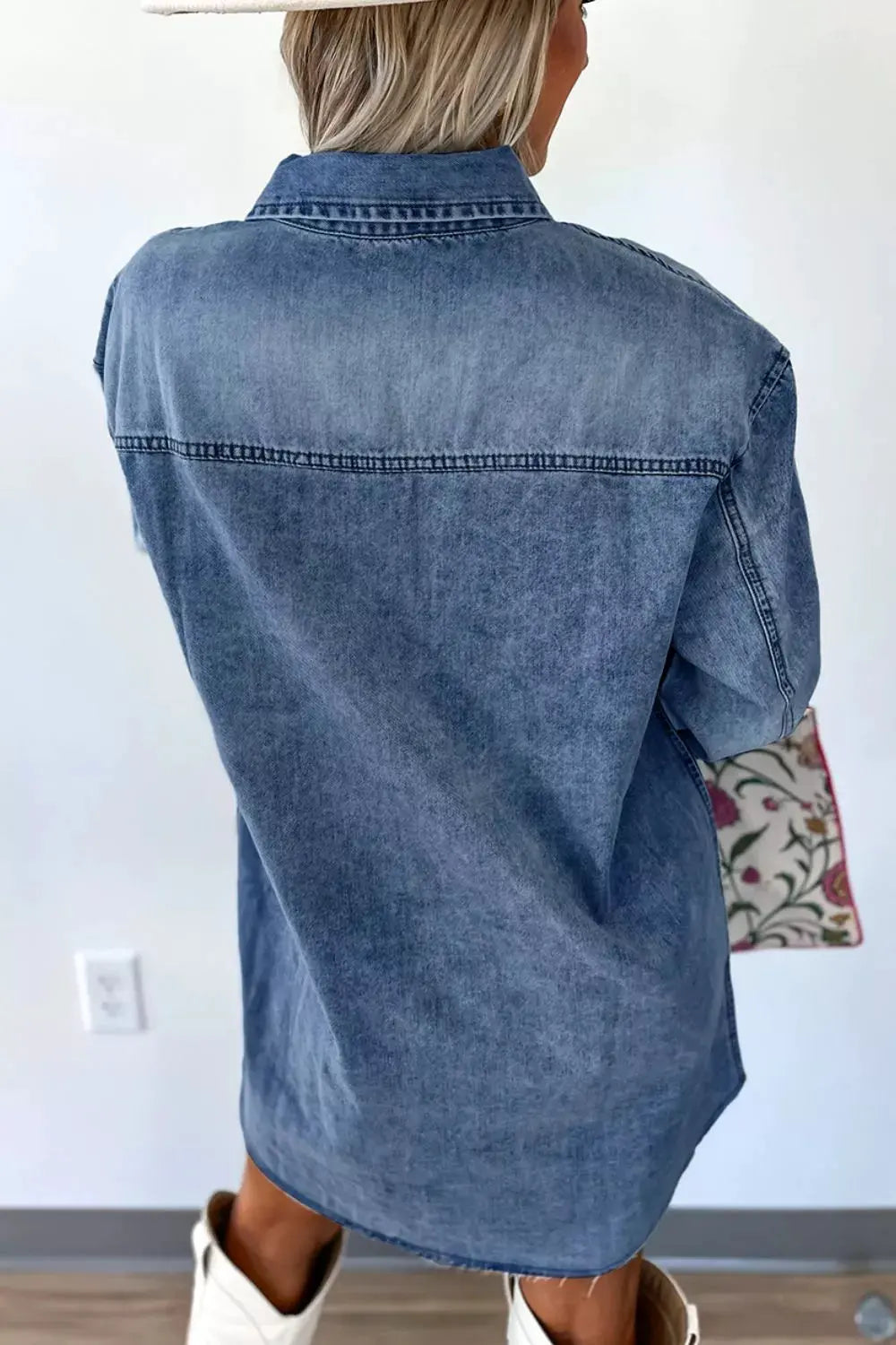 Vintage Wash Button-Down Denim Dress by Partner Label