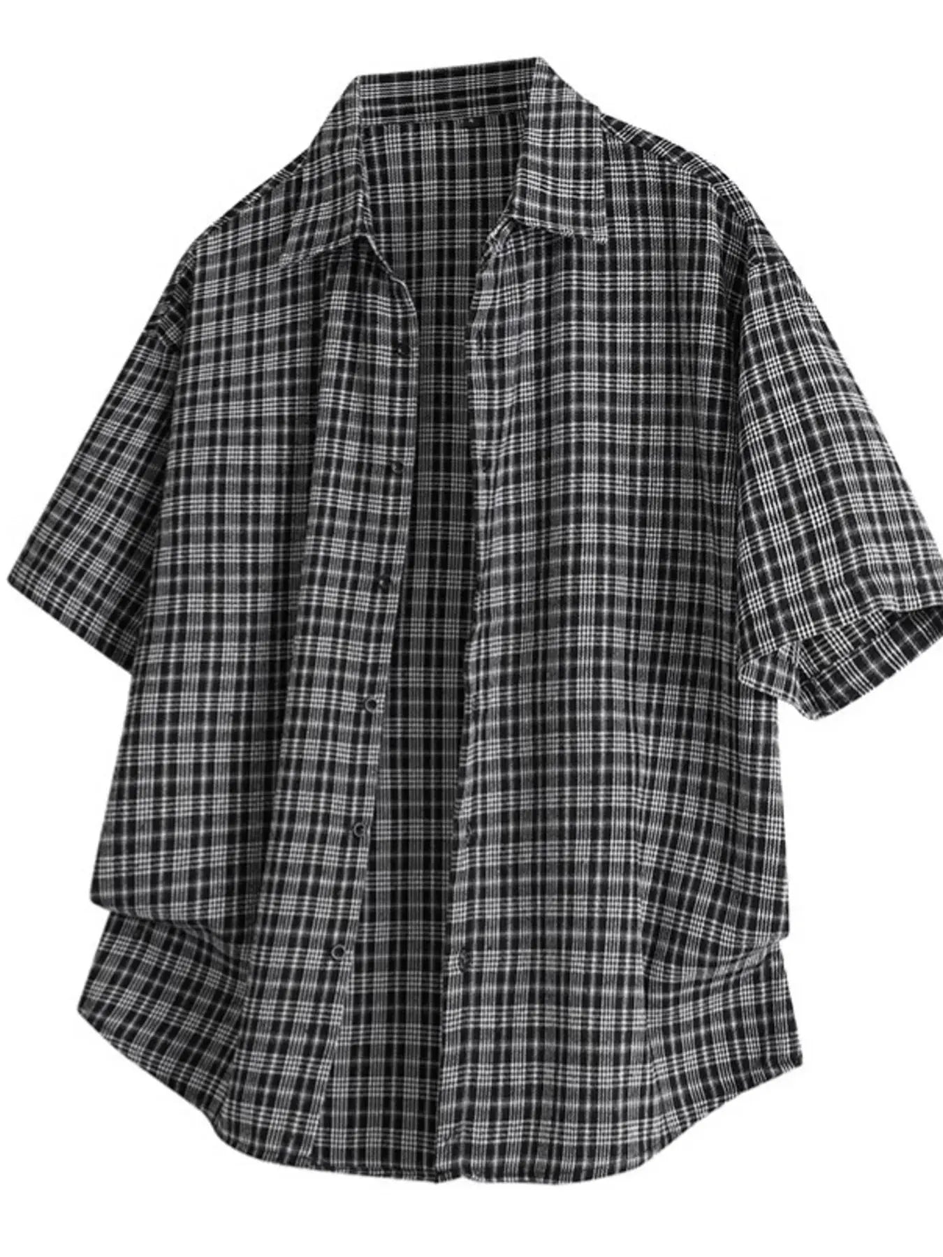 Men's Plus Size Plaid Short Sleeve Shirt by Trendsi