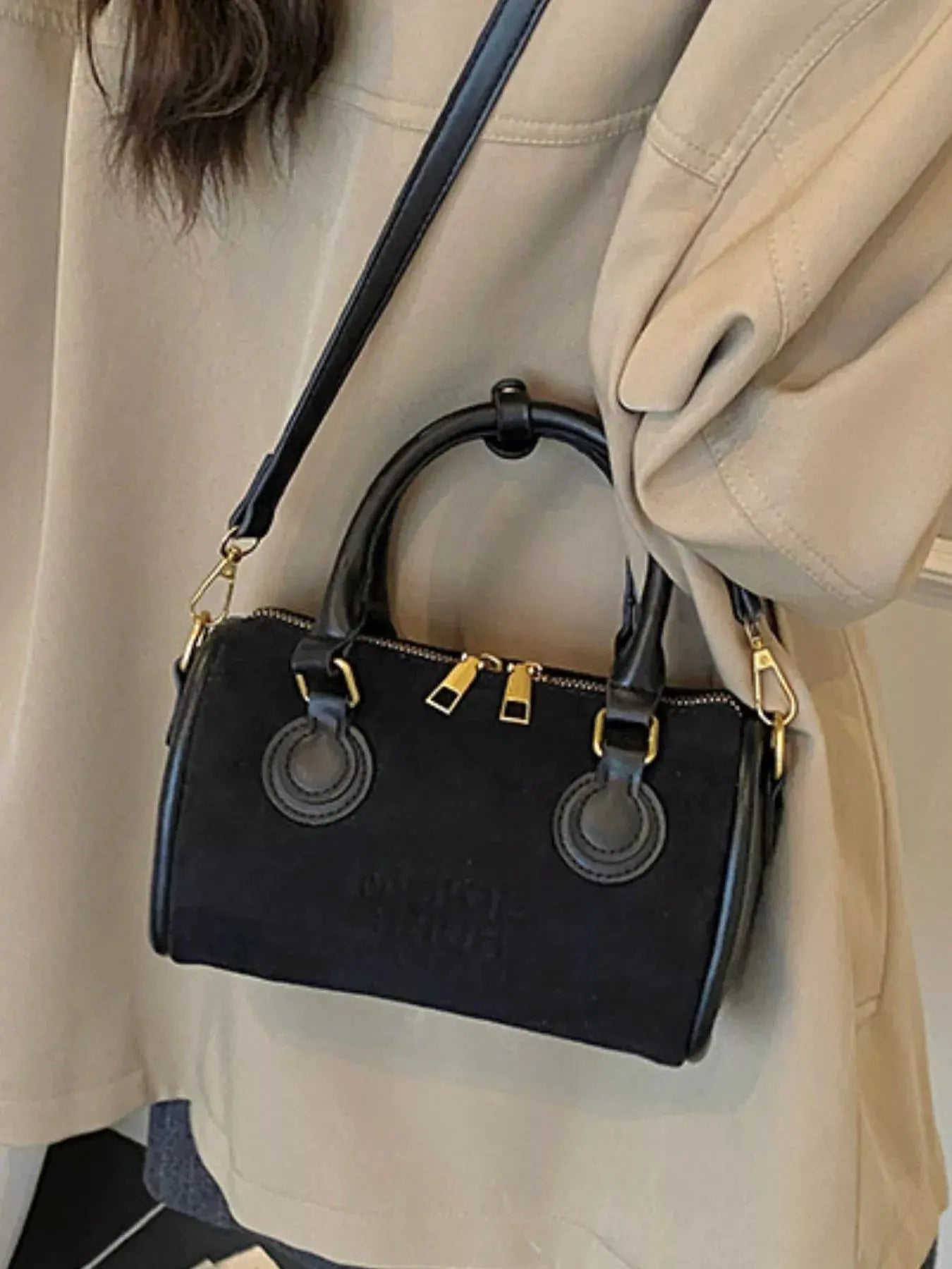 Barrel Crossbody Bag with Top Handle by Partner Label
