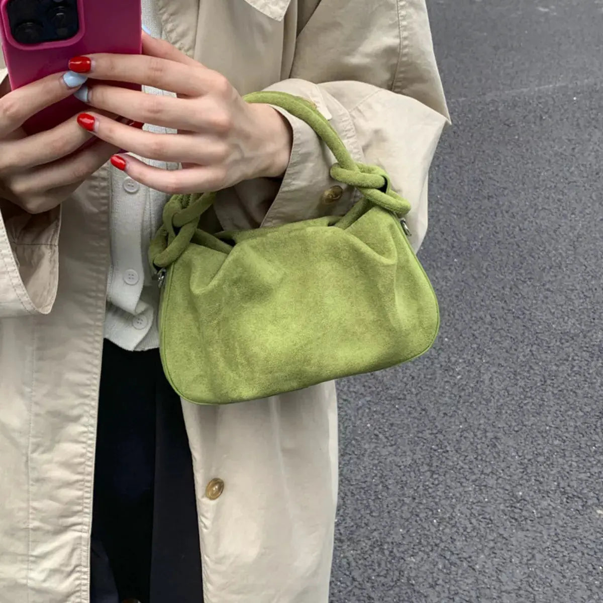 Suede Mini Crossbody Bag with Adjustable Strap by Partner Label