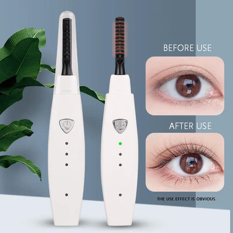 Electric Heated Eyelash Curler USB Rechargeable Eyelashes Curler Quick Heating Natural Eyelash Curler Long Lasting Makeup Tools by Maiden-Art