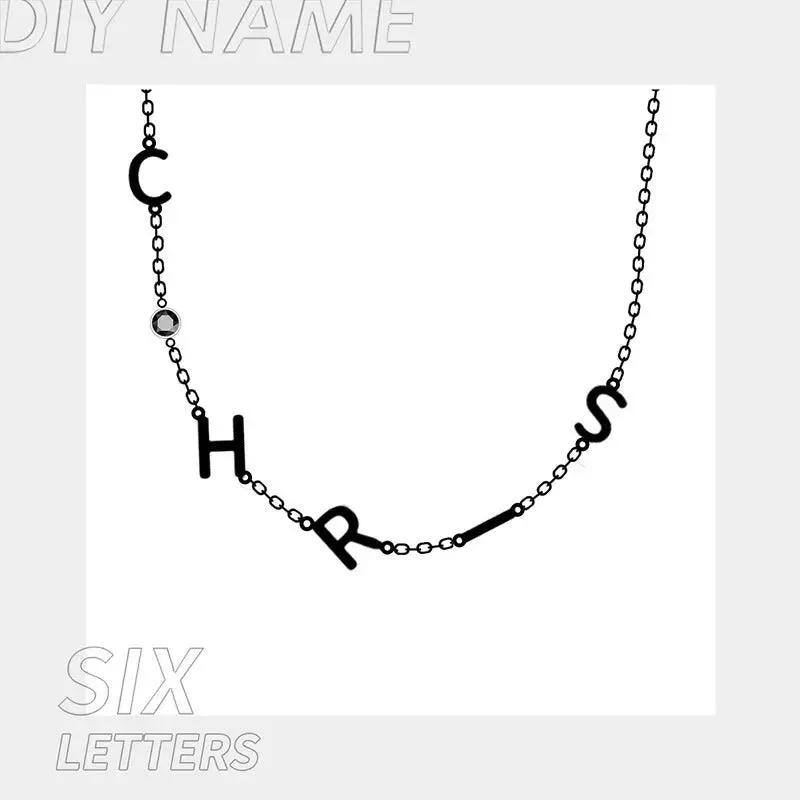 Stainless Steel 26 English Letter Name Necklace by Maiden-Art