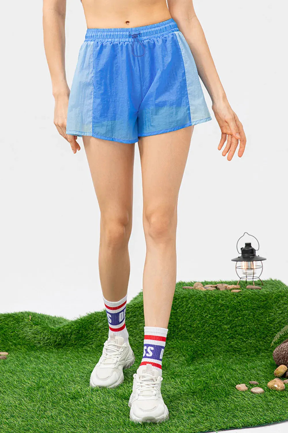 Color Block Drawstring Active Shorts by Partner Label