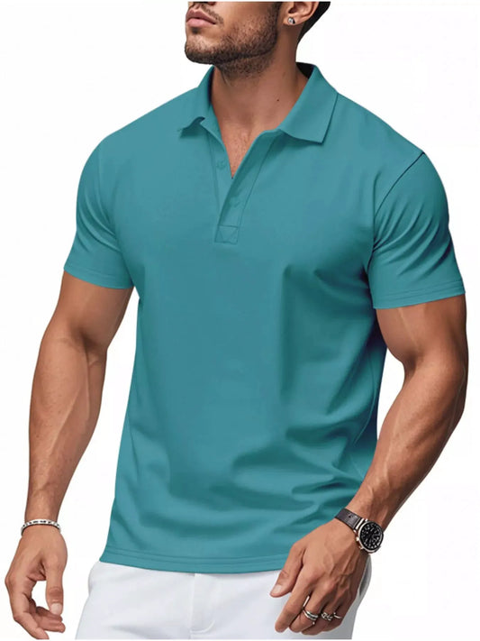 Men's Full Size Classic Fit Short Sleeve Polo Plus Size by Trendsi