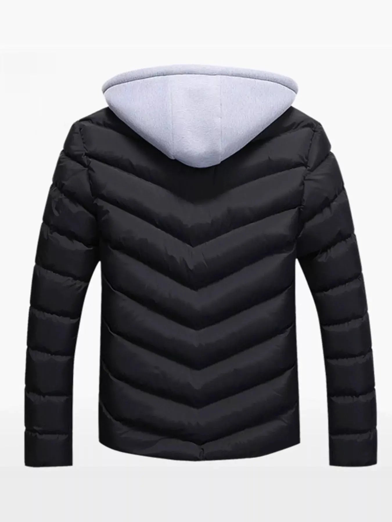 Men's Plus Size Zip Up Hooded Padded Puffer Jacket by Partner Label