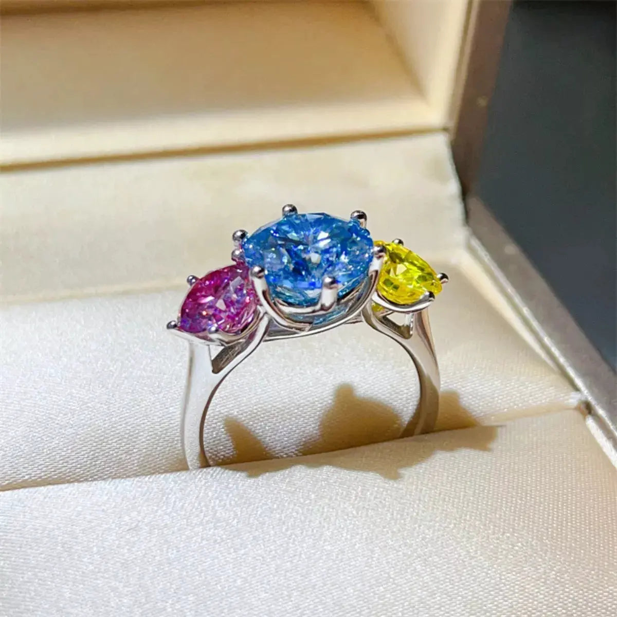 5 Carat Moissanite 925 Sterling Silver Ring by Partner Label
