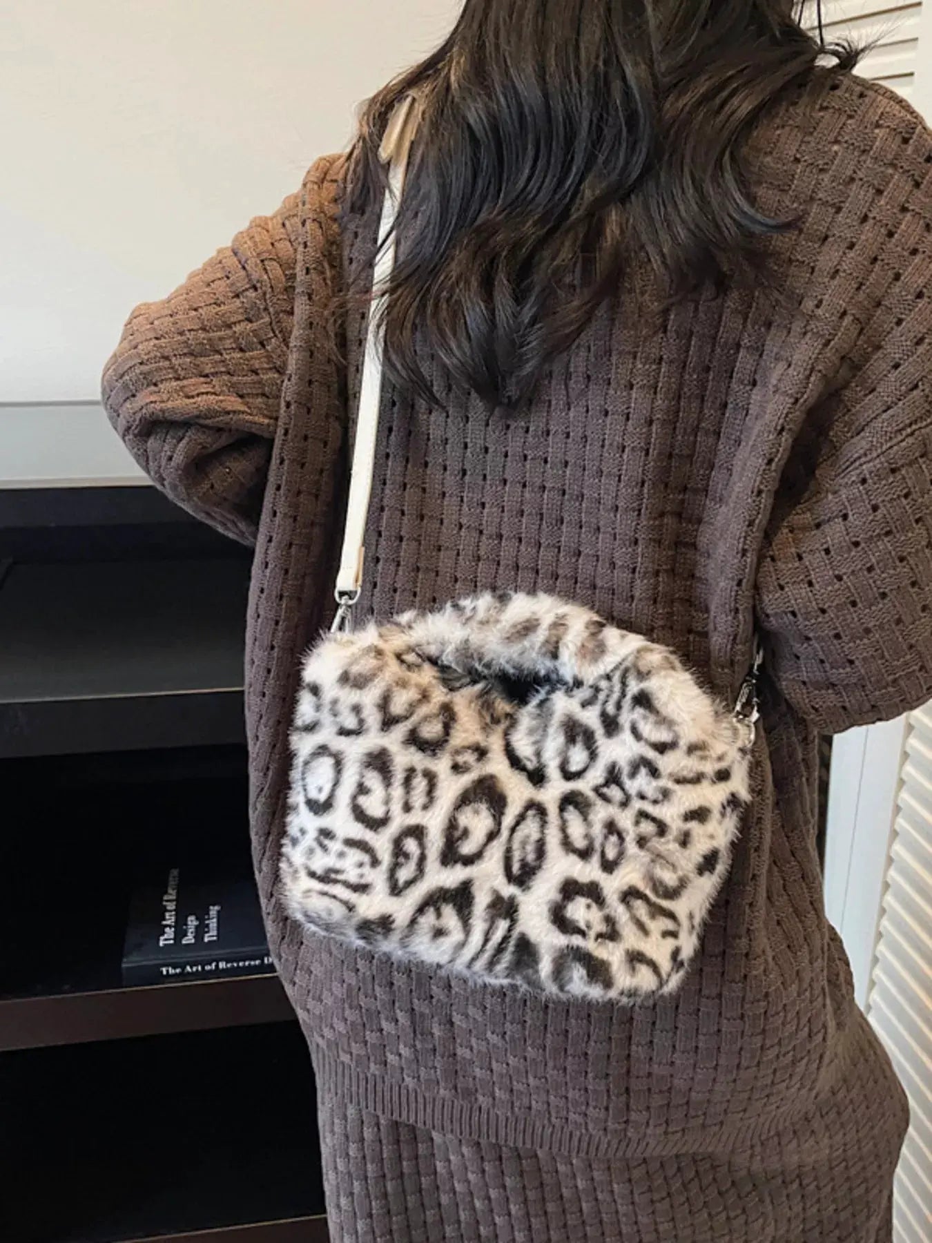 Leopard Plush Crossbody Bag by Partner Label