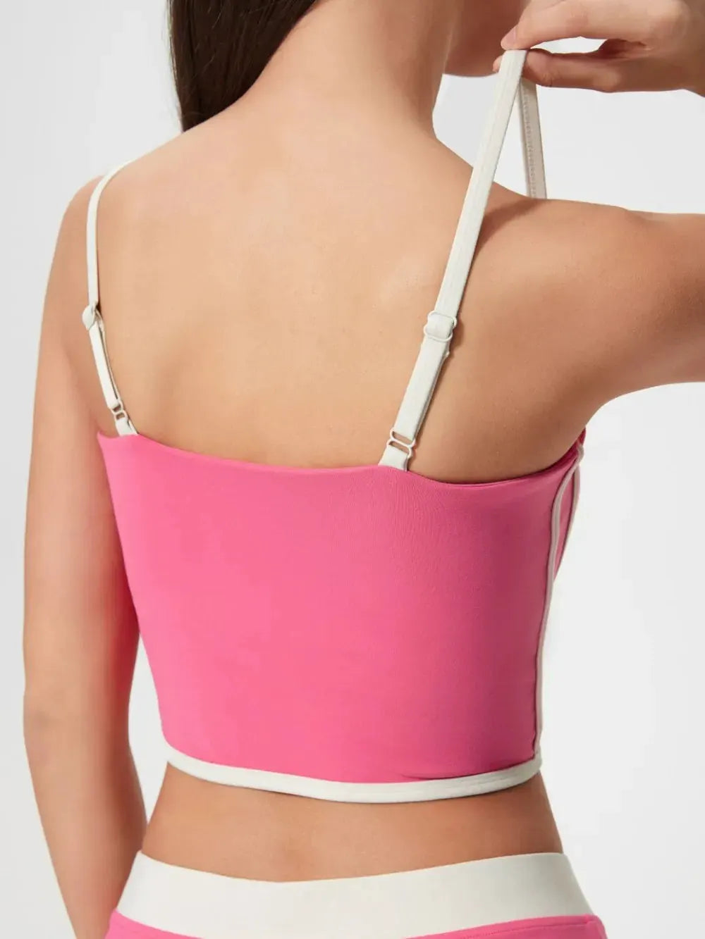 Millennia Contrast Trim Square Neck Active Cami with Detachable Chest Pads by Millennia