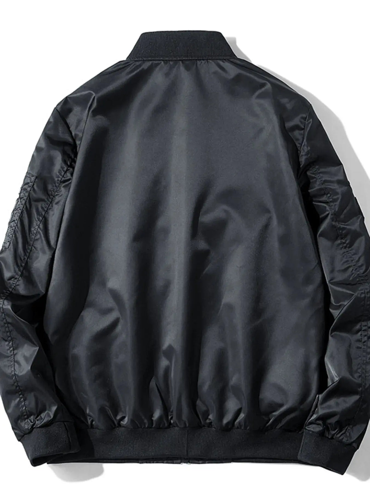 Men's Plus Size Zip Up Long Sleeve Bomber Jacket by Trendsi