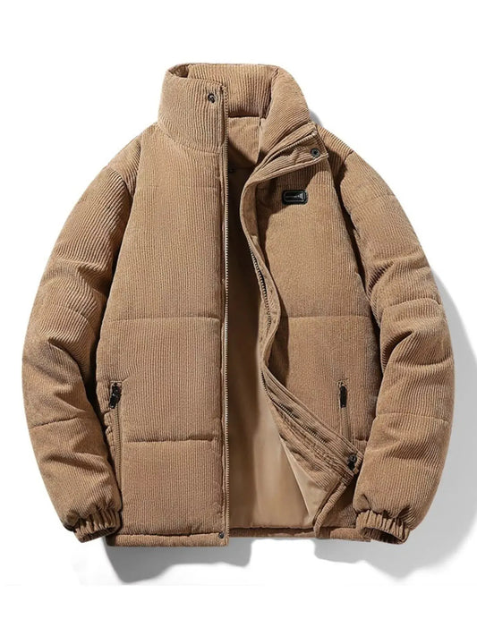Men's Plus Size Corduroy Padded Winter Coat by Partner Label