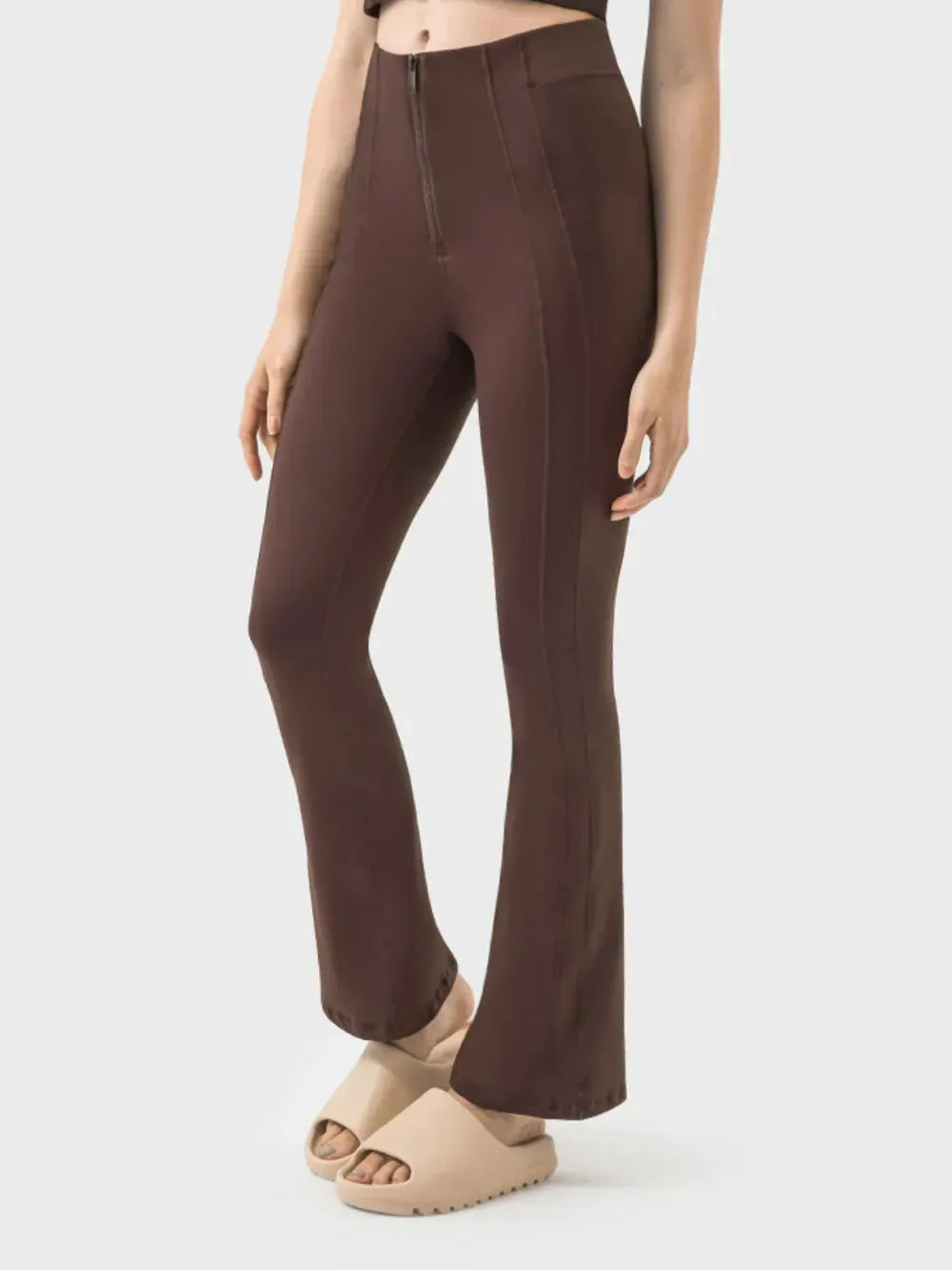 Millennia Zipper Detail High Waist Active Pants by Millennia