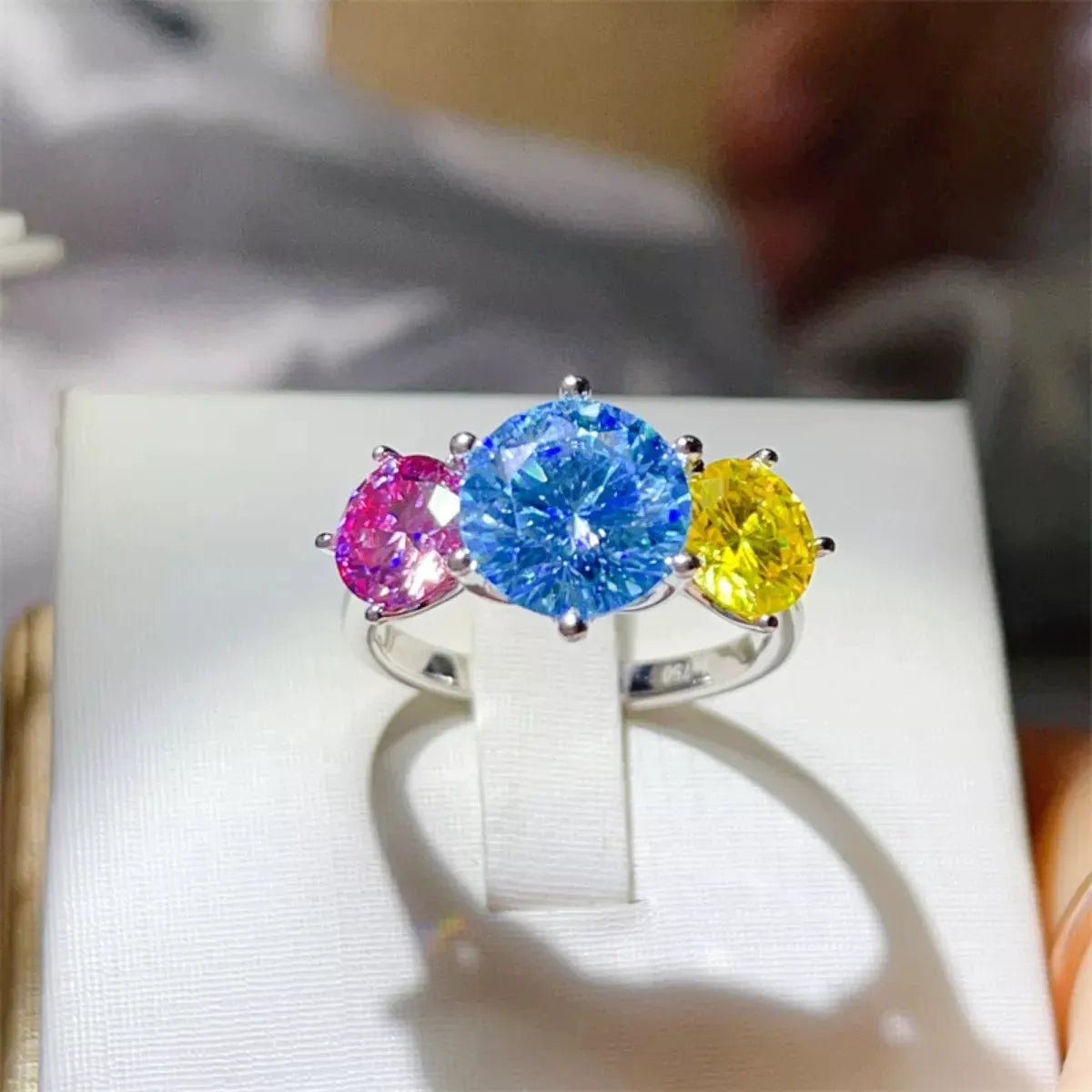 5 Carat Moissanite 925 Sterling Silver Ring by Partner Label