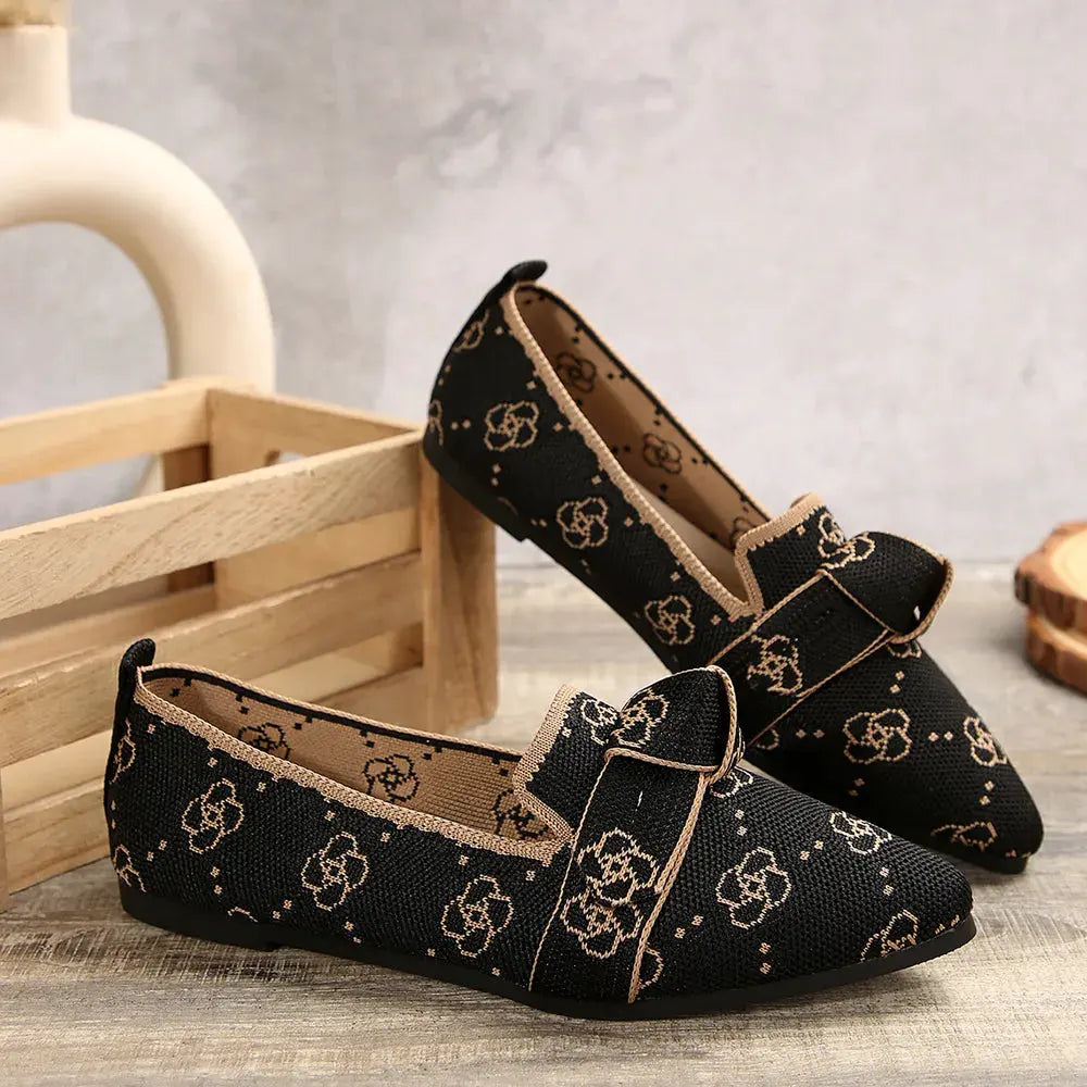 Mesh Point Toe Flat Slip-Ons by Partner Label