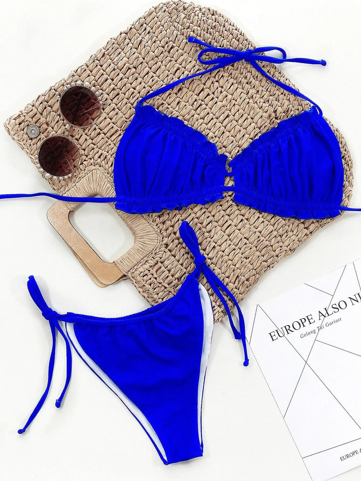 Frill Trill Halter Neck Bikini Set by Partner Label