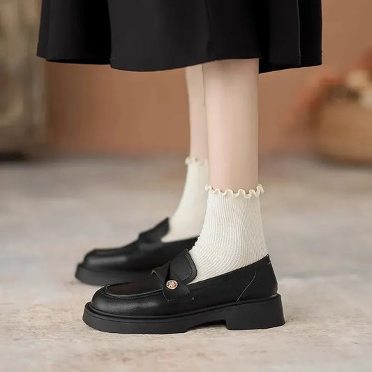 Round Toe Platform Loafers by Partner Label