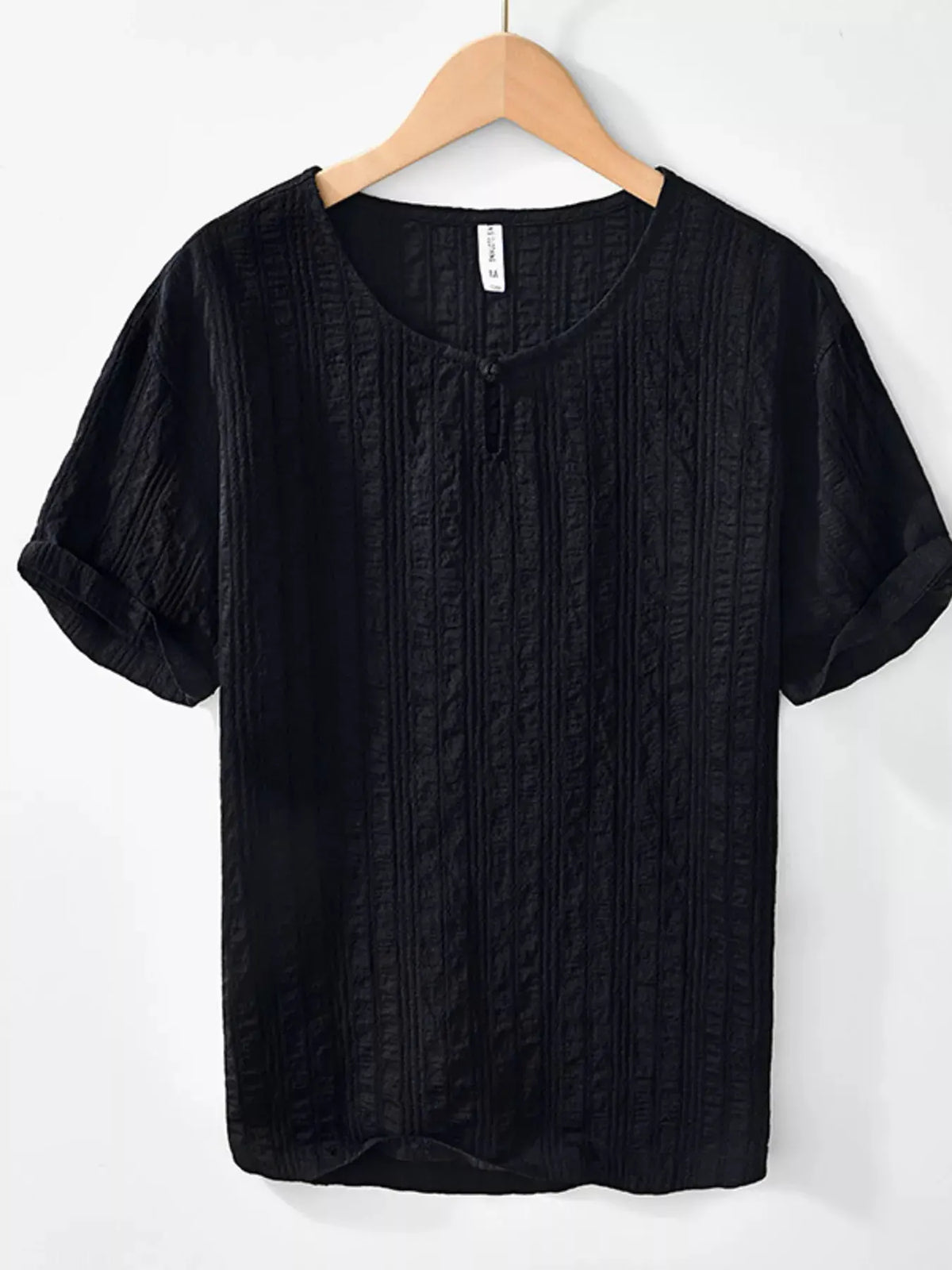Men's Plus Size Textured Short Sleeve Blouse by Partner Label