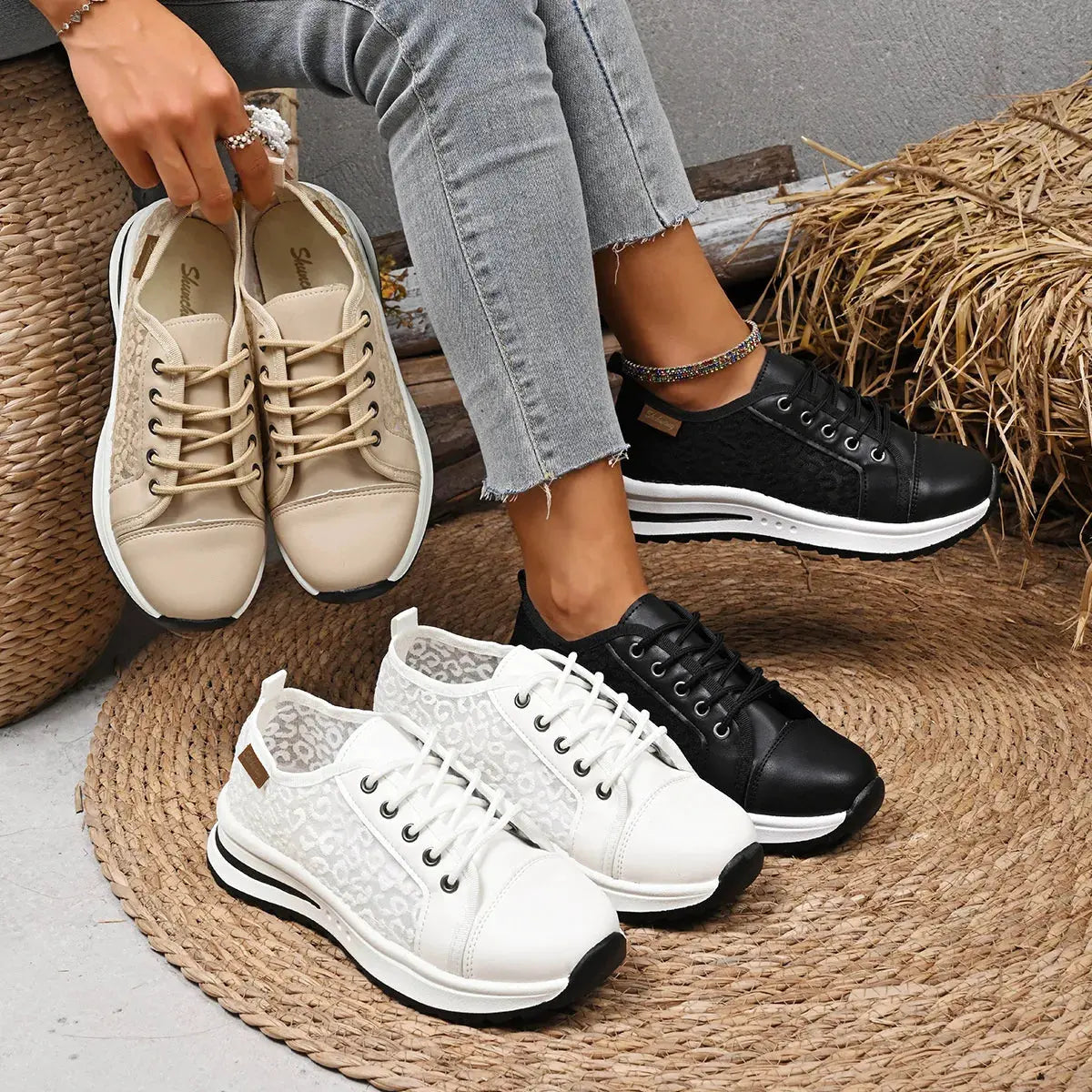 Lace-Up Platform Sneakers by Partner Label