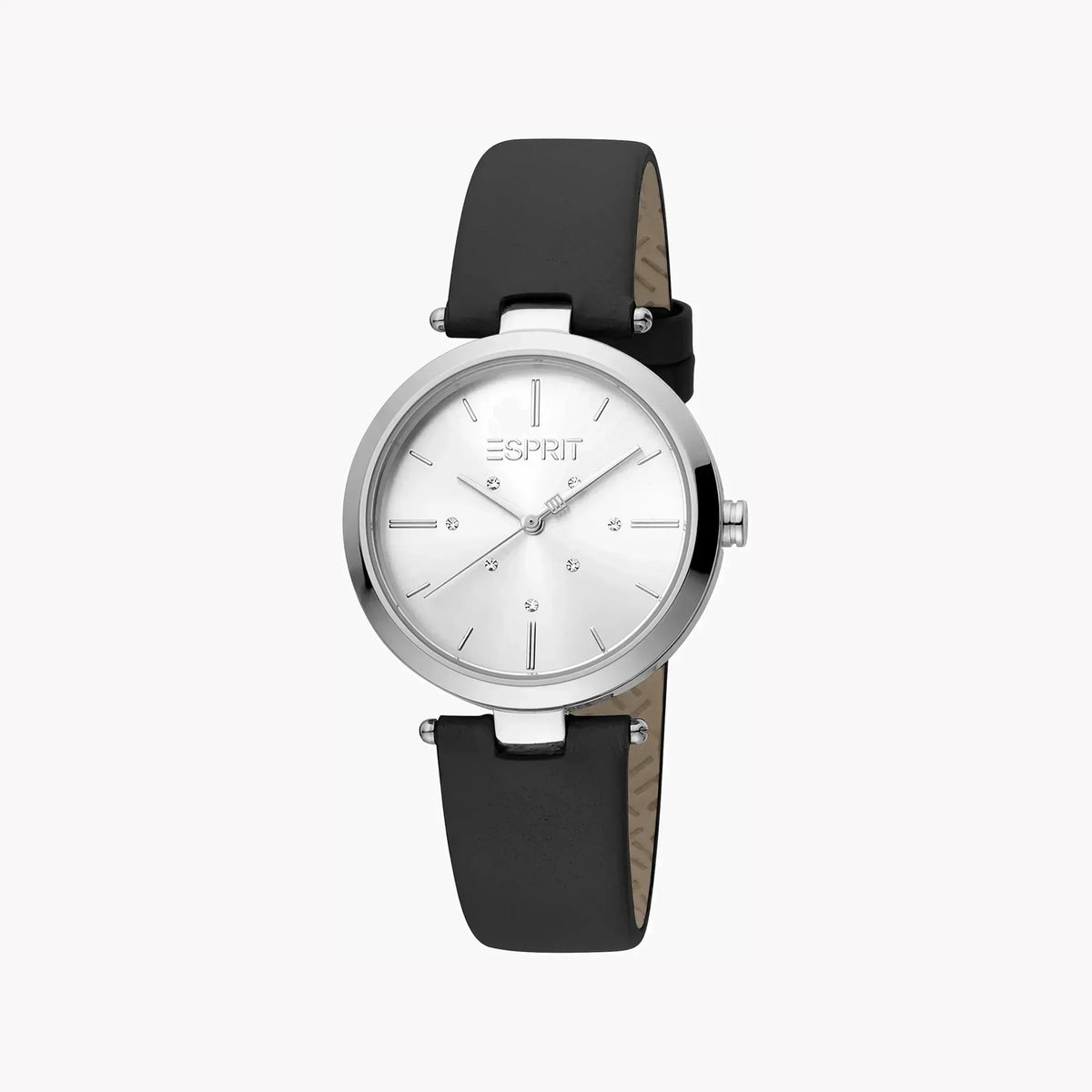 Esprit Women's Black Leather Watch, Silver Dial | Es1l063m0055 by ESPRIT