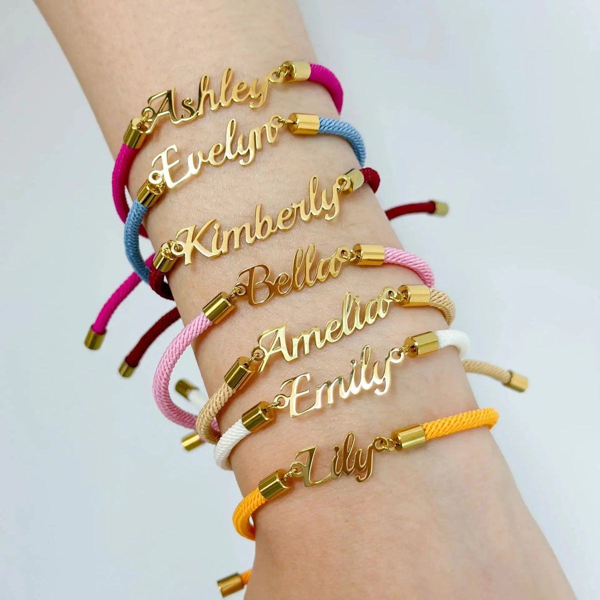 Personalized Colorful Rope Chain Custom Name Bracelet Personalized Adjustable Name Jewelry For Girls by Maiden-Art