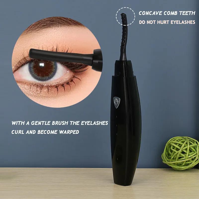 Electric Heated Eyelash Curler USB Rechargeable Eyelashes Curler Quick Heating Natural Eyelash Curler Long Lasting Makeup Tools by Maiden-Art