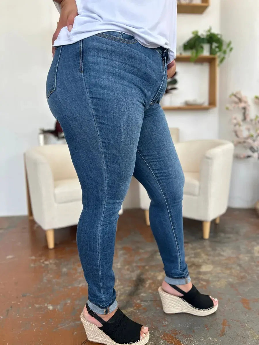 Judy Blue Full Size Cuffed Hem Skinny Jeans by Judy Blue