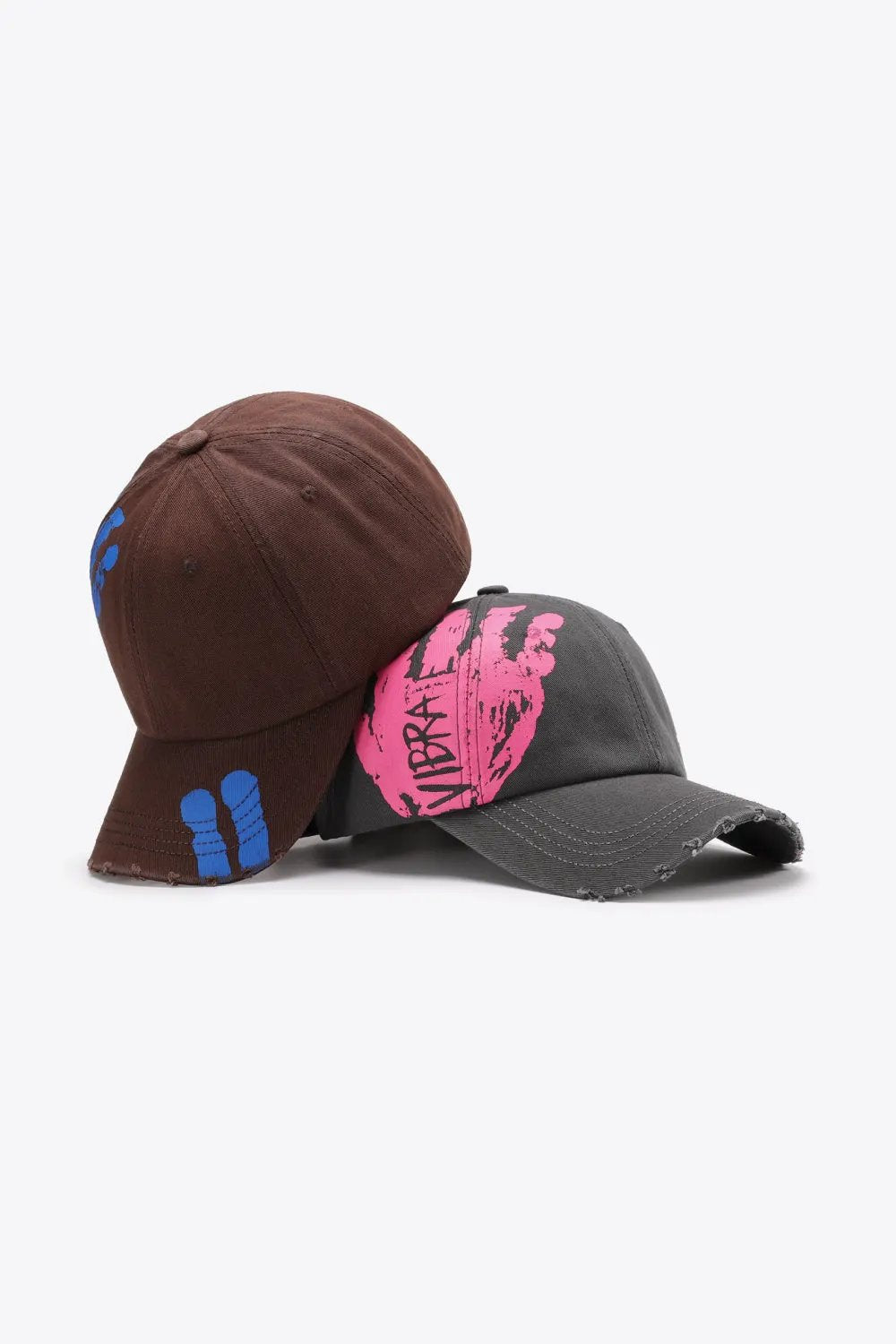 VIBRA Graphic Distressed Adjustable Baseball Cap by Partner Label