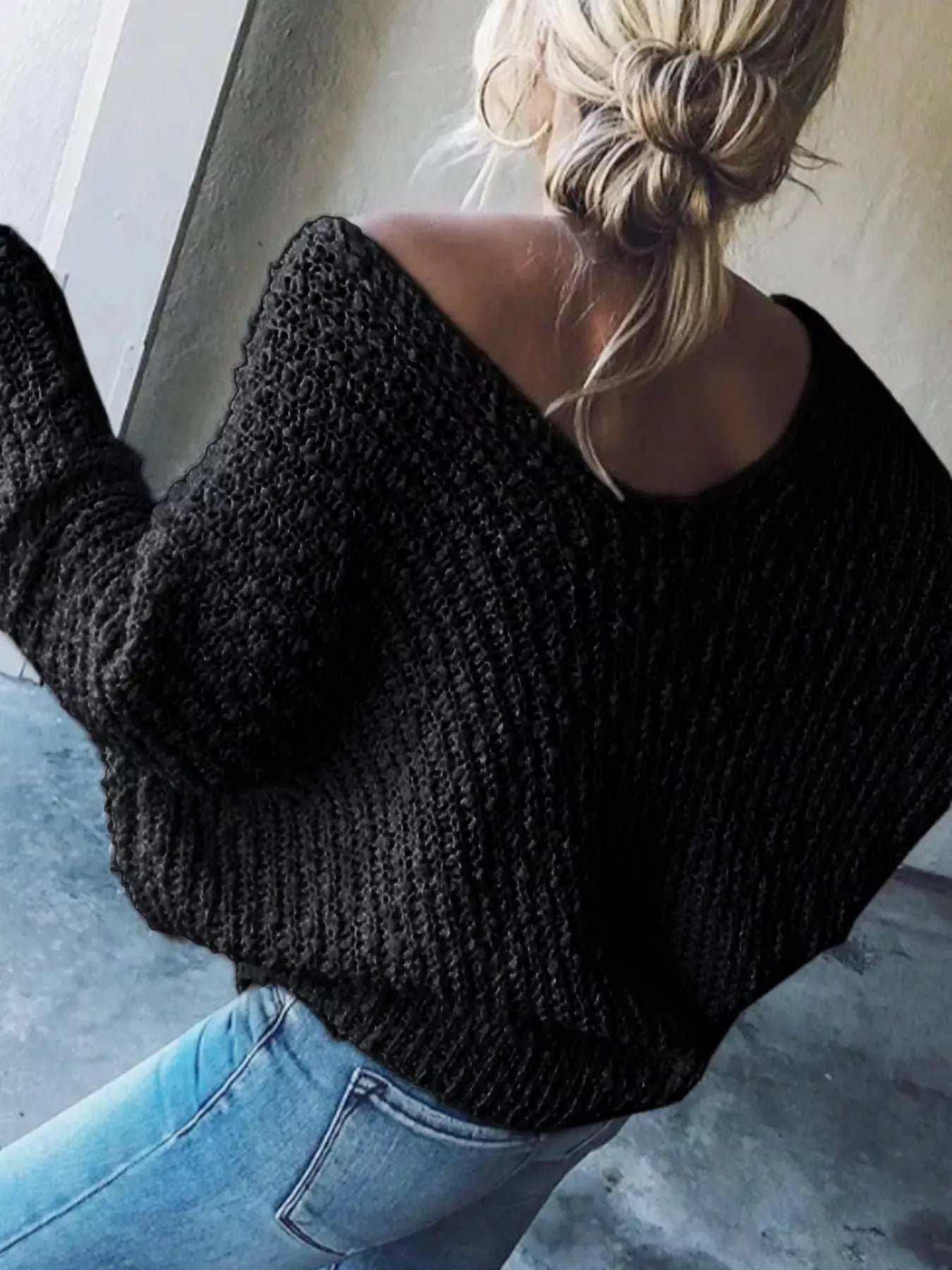 Loose Fit Long Sleeve Sweater by Partner Label