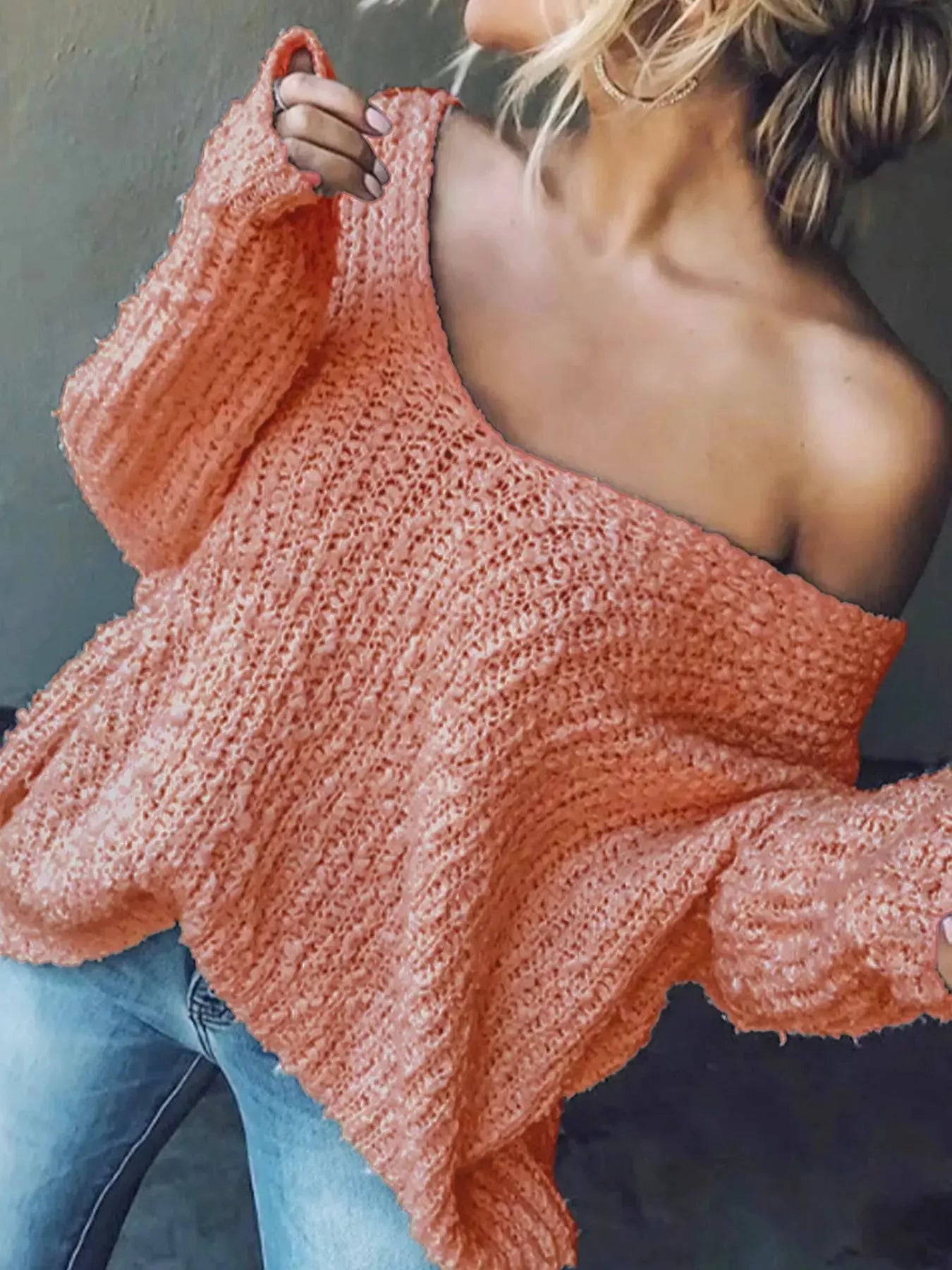 Loose Fit Long Sleeve Sweater by Partner Label