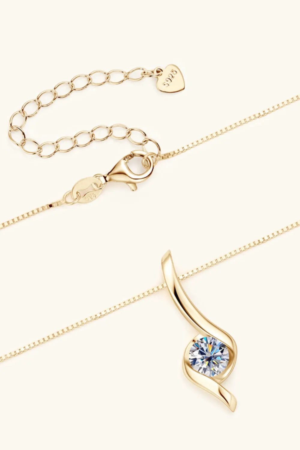 1 Carat Moissanite 925 Sterling Silver Necklace by Partner Labels