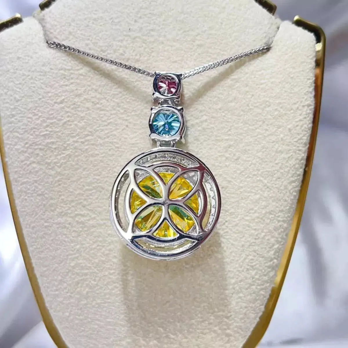 11.5 Carat Moissanite 925 Sterling Silver Necklace by Partner Labels