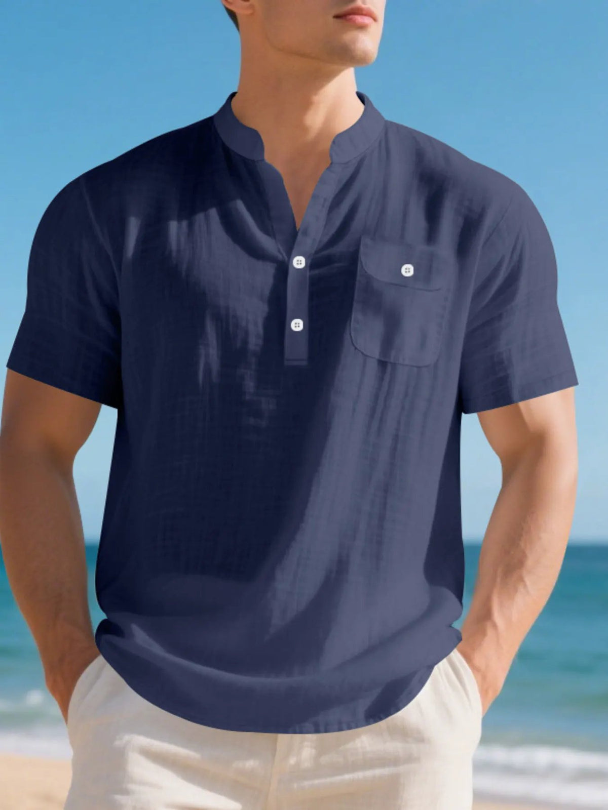 Men's Full Size Casual Short Sleeve Shirt Plus Size by Trendsi