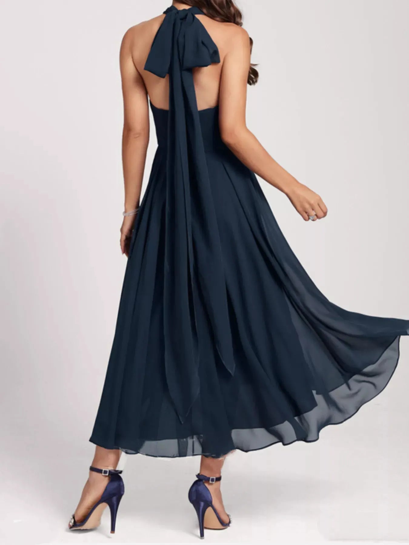 Ruched A-Line Midi Dress by Partner Label