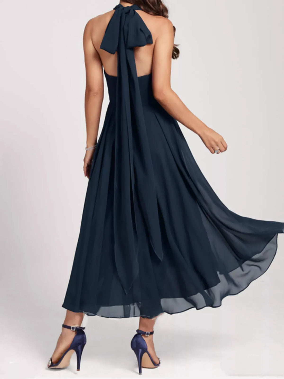 Ruched A-Line Midi Dress by Partner Label