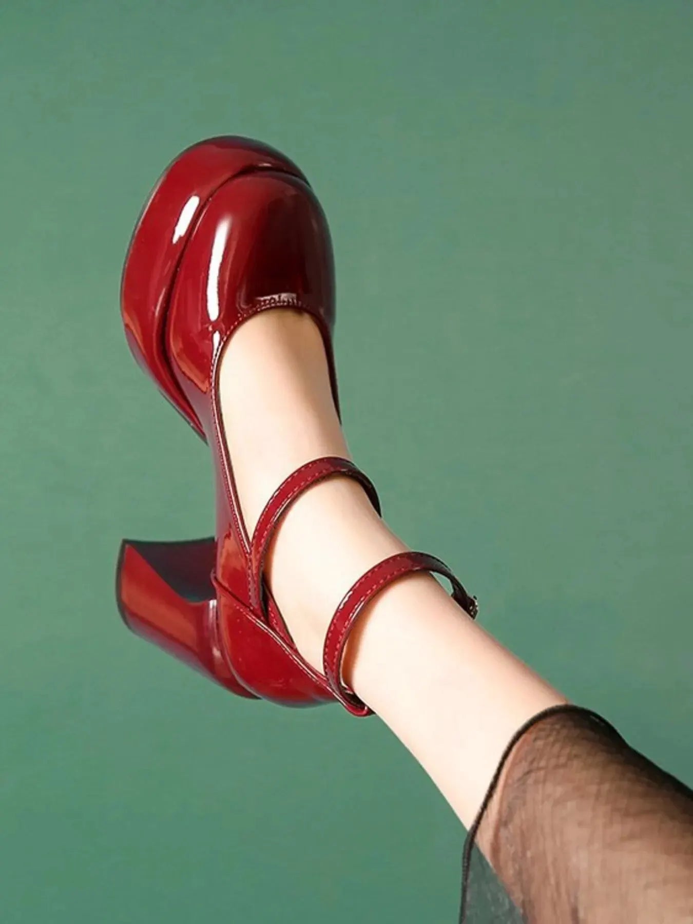Patent Leather Mary Jane Platform Pumps by Partner Label