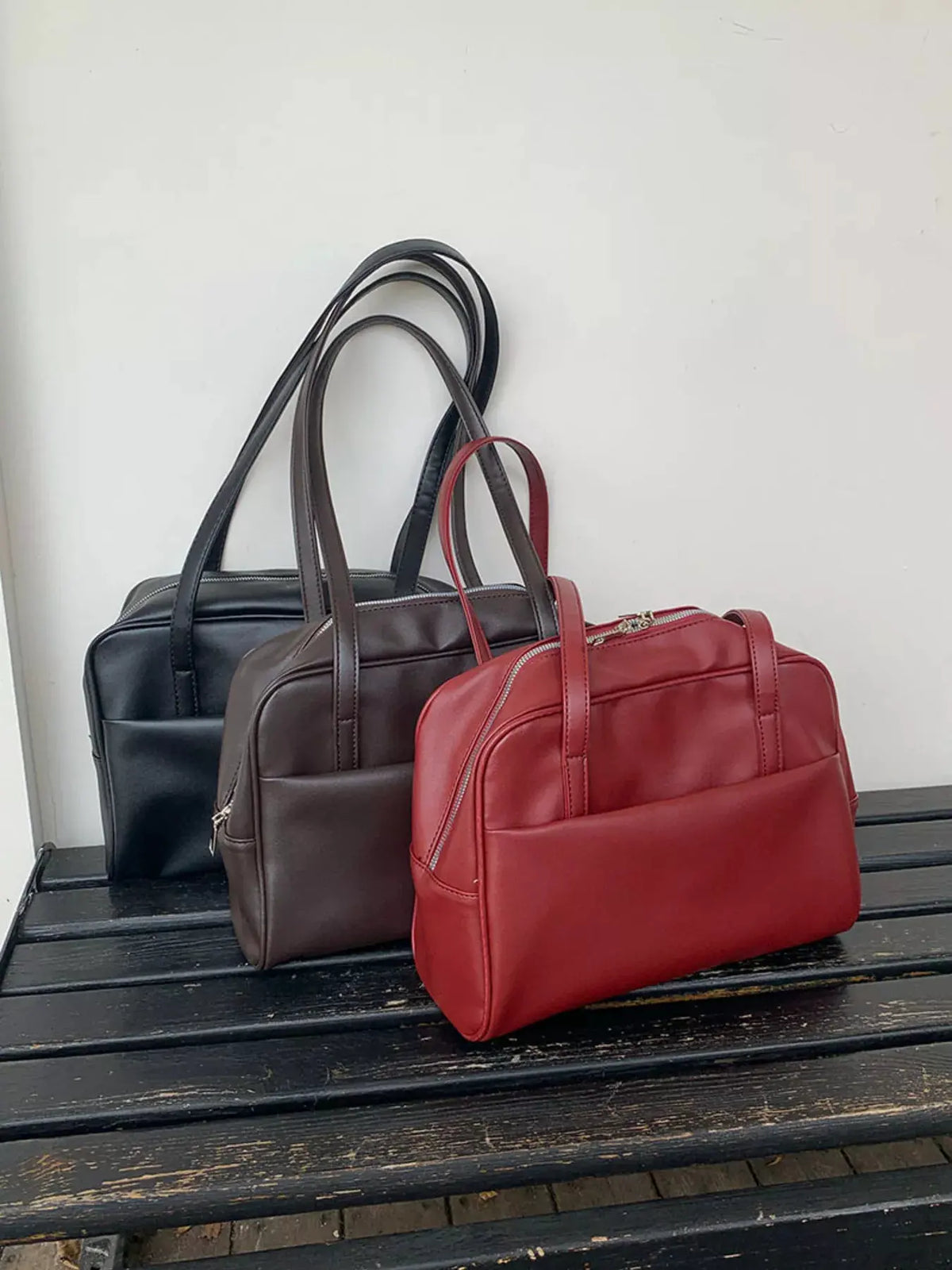 Classic Style Faux Leather Tote Bag by Partner Label