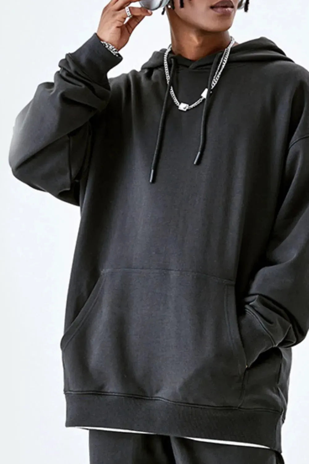 Men's Drawstring Kangaroo Pocket Hoodie by Partner Label