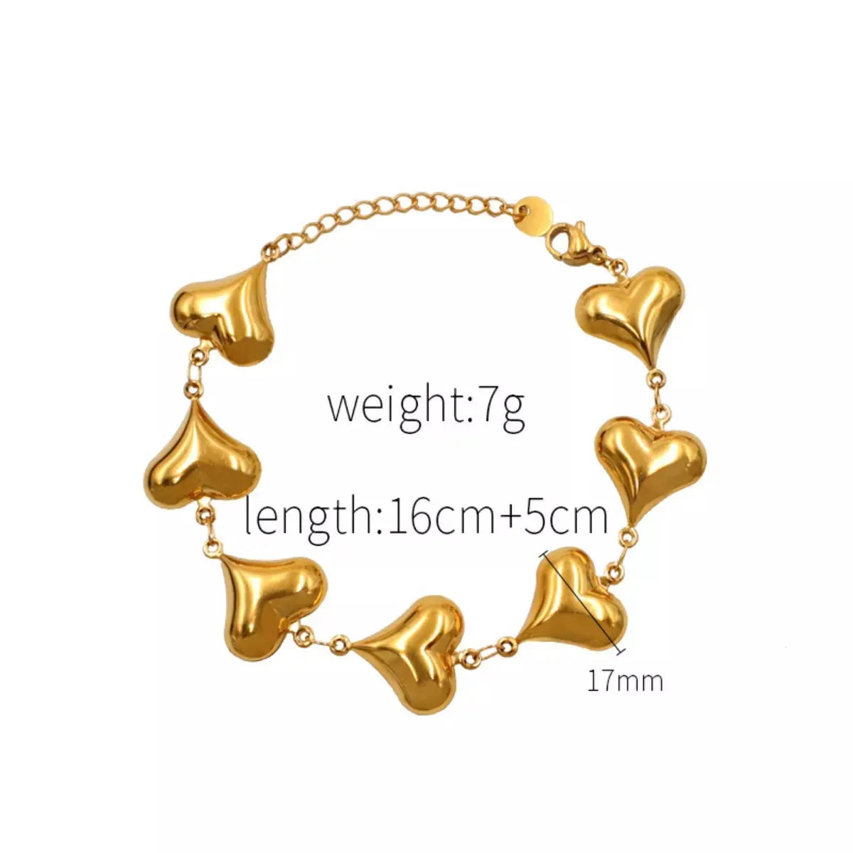 18K Gold-Plated Heart Charm Bracelet by Partner Label