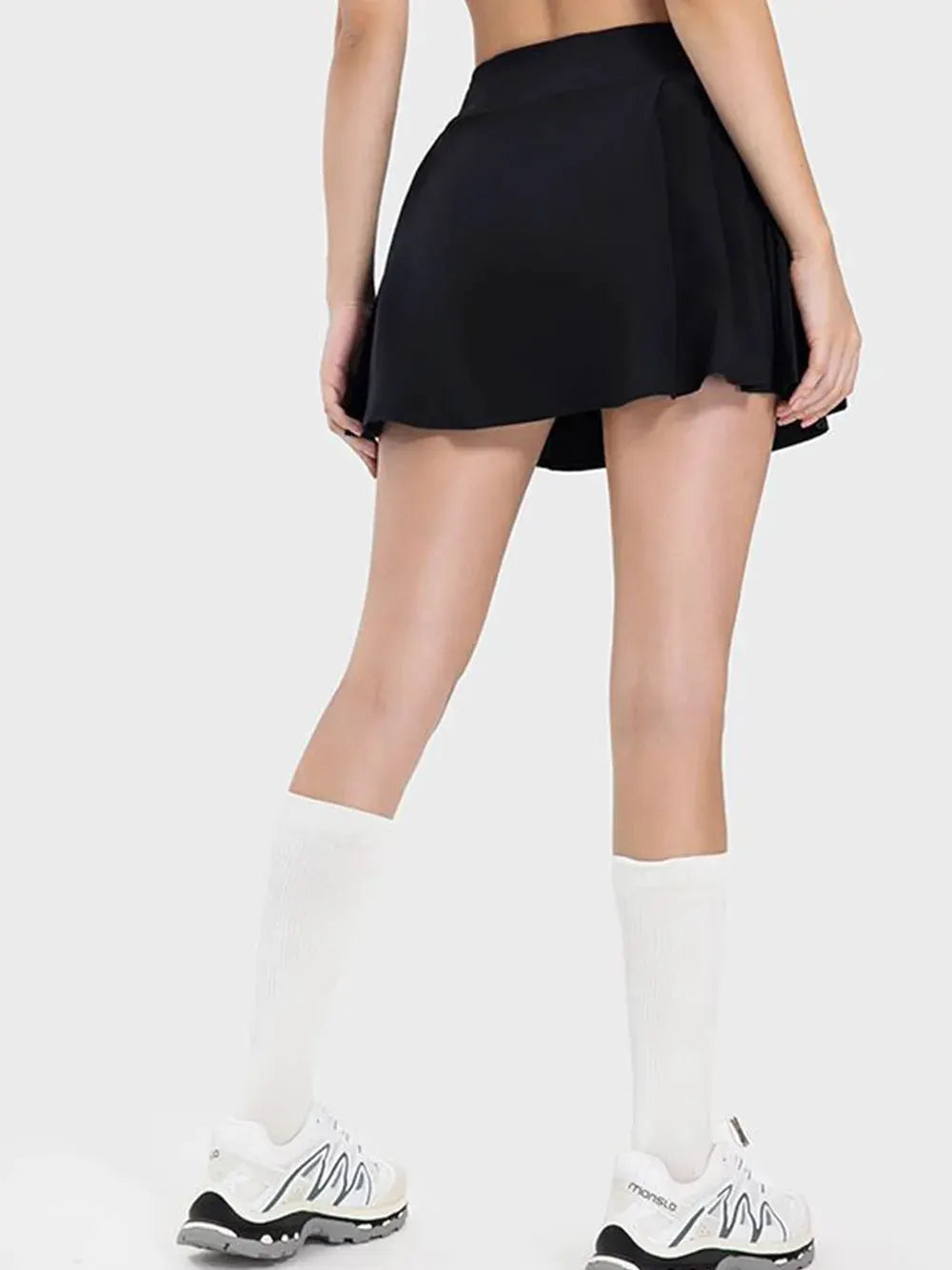 Millennia Pleated Detail Mid-Rise Waist Active Skirt by Millennia