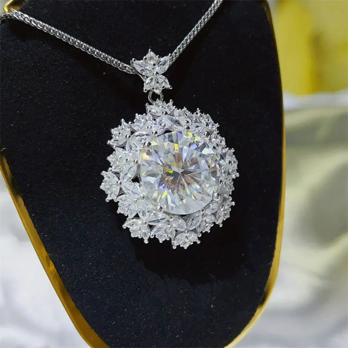10 Carat Moissanite 925 Sterling Silver Necklace by Partner Labels