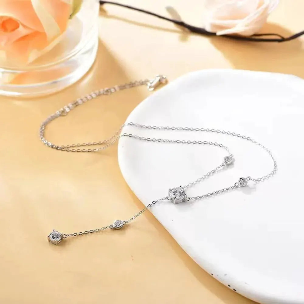1.5 Carat Moissanite 925 Sterling Silver Necklace by Partner Labels