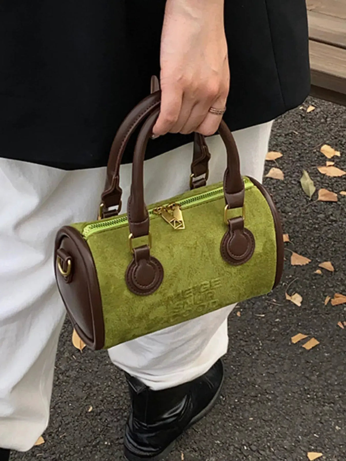 Barrel Crossbody Bag with Top Handle by Partner Label