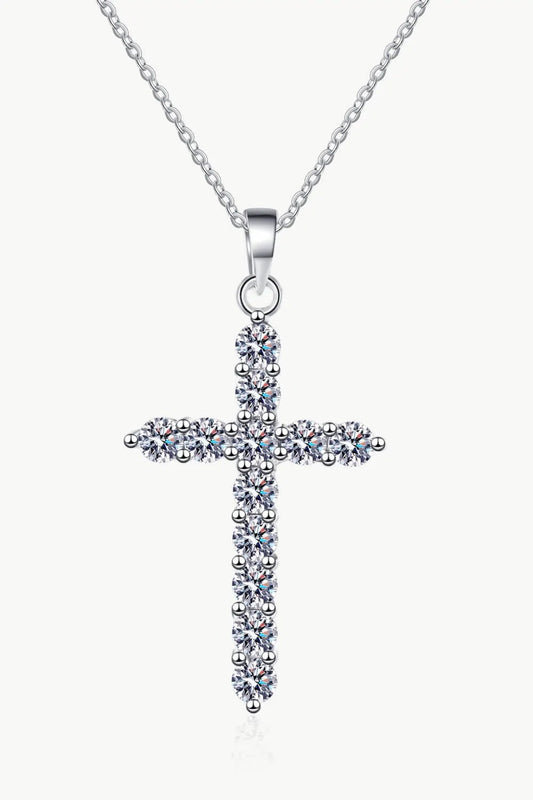 Moissanite Cross Pendant Chain Necklace by Partner Labels