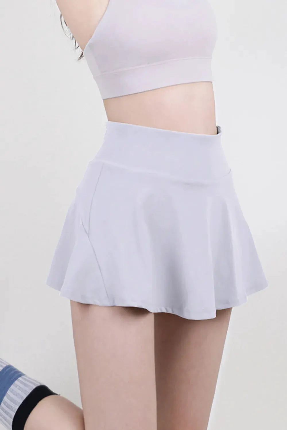 High Waist Pleated Active Skort by Partner Label