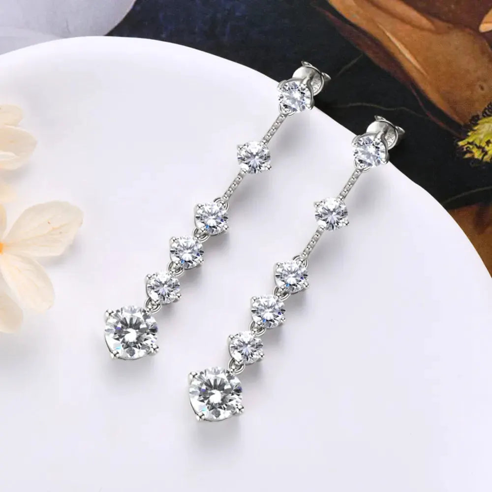 4 Carat Moissanite 925 Sterling Silver Earrings by Partner Label