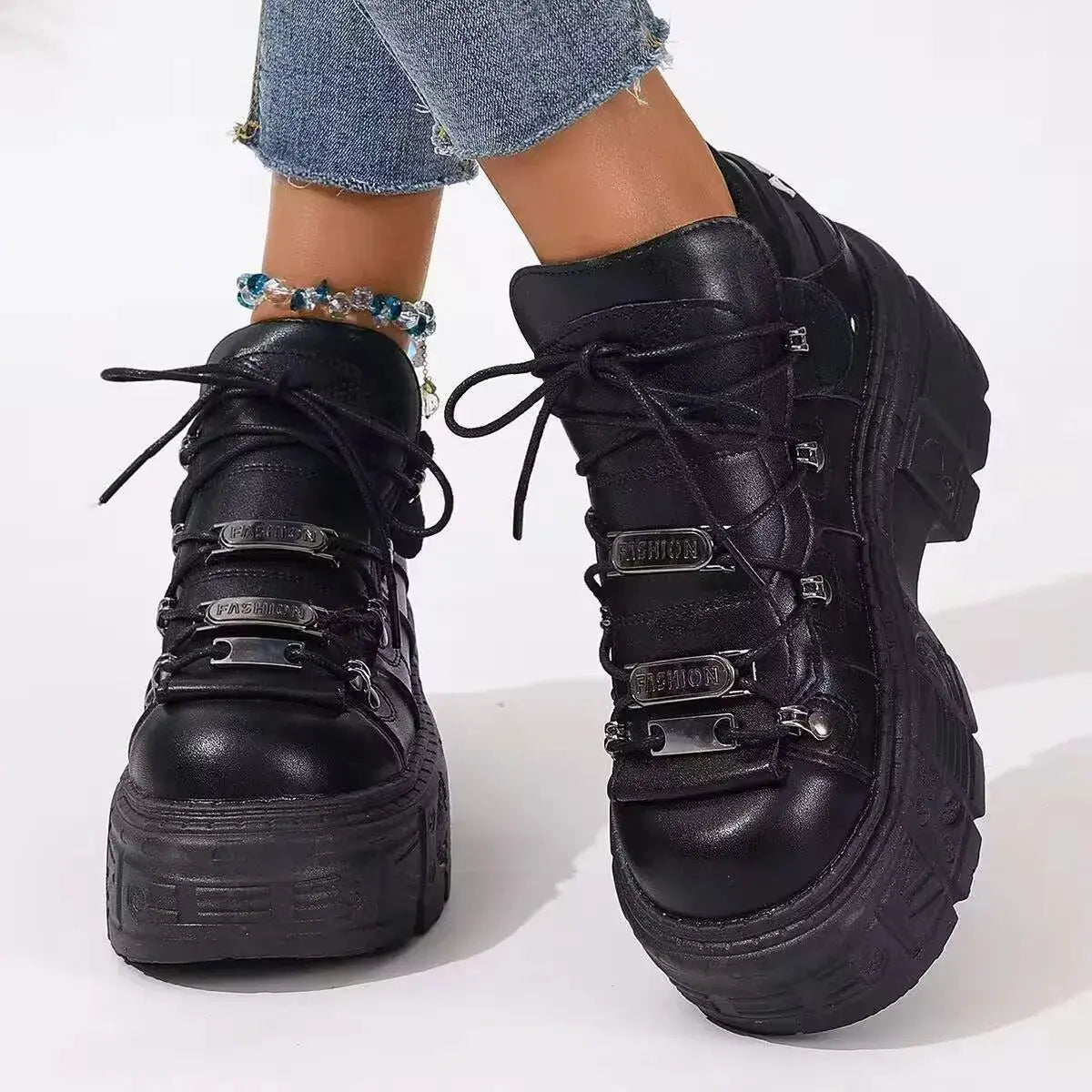 Lace Up Platform Sneakers by Partner Label