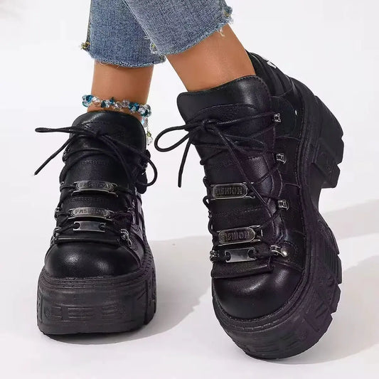 Lace Up Platform Sneakers by Partner Label